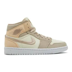 Nike women's air jordan 1 mid se (muslin canvas/ tan brown/ muslin/ celestial gold/ sail/ desert) si