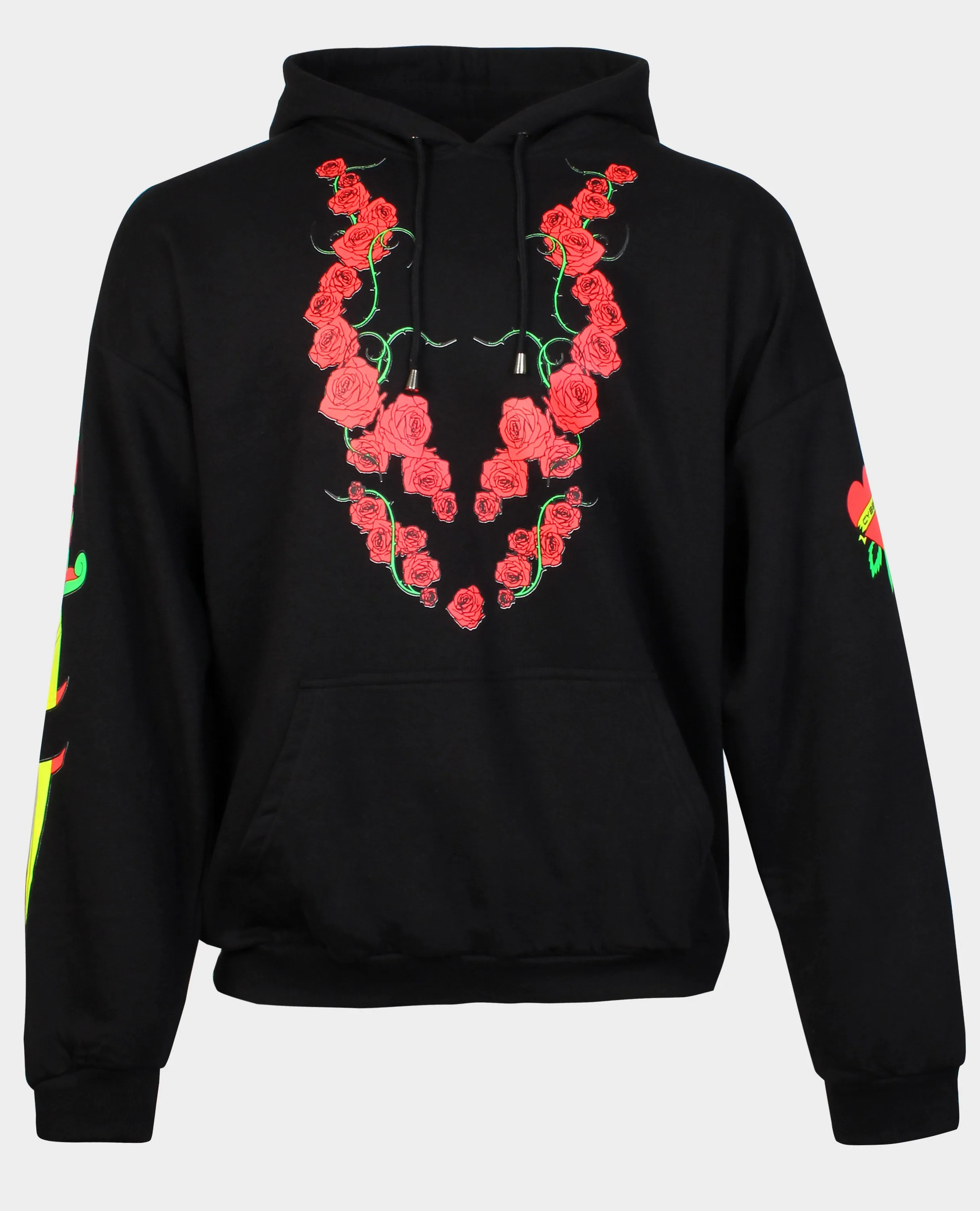 OVERSIZE TATTOO ROSE HOODIE