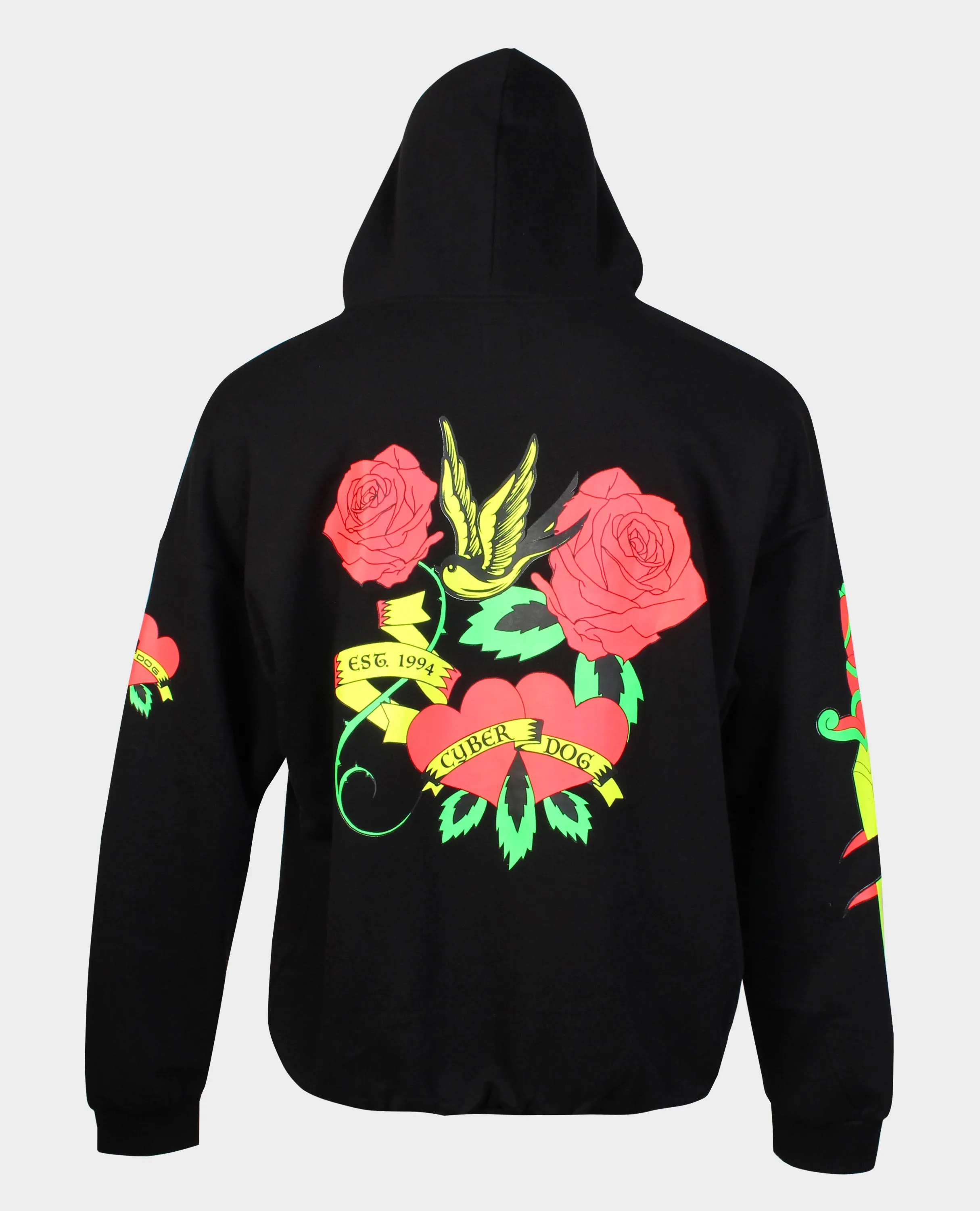 OVERSIZE TATTOO ROSE HOODIE