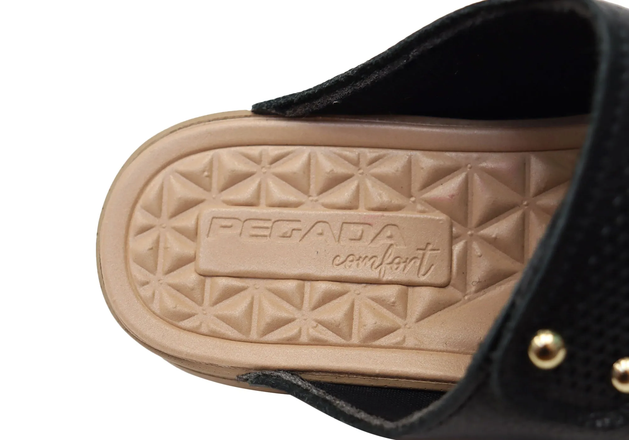 Pegada Mya Womens Comfortable Leather Slides Sandals Made In Brazil