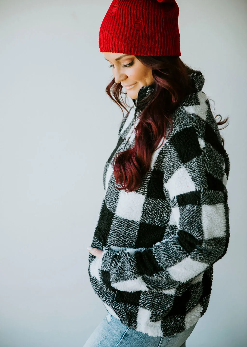 Plaid Fad Sherpa Pullover FINAL SALE