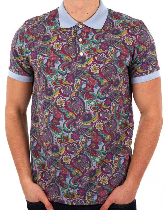 Pretty Green Mystic Paisley Polo Purple