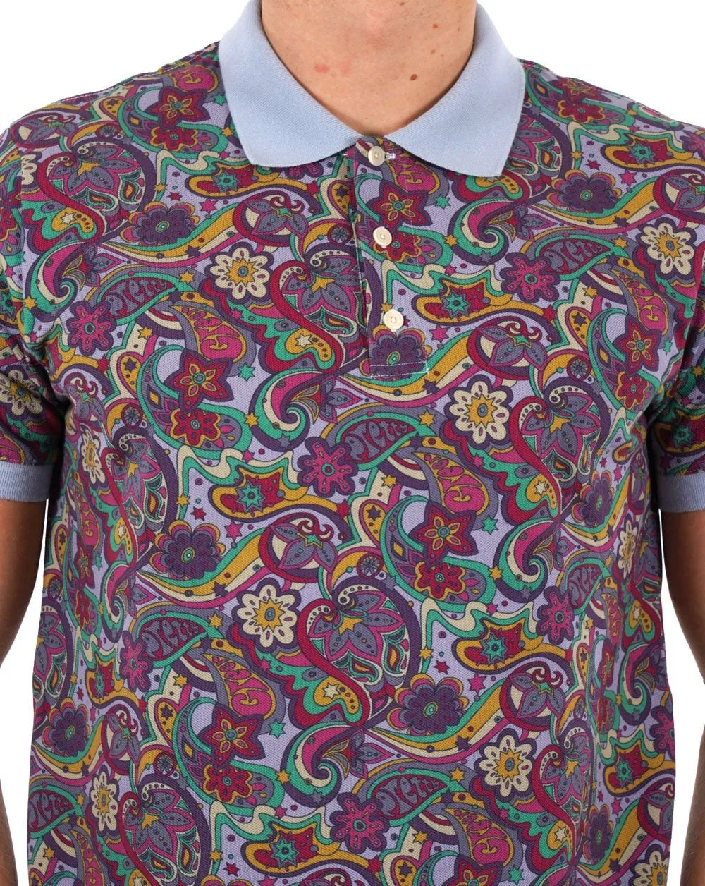 Pretty Green Mystic Paisley Polo Purple