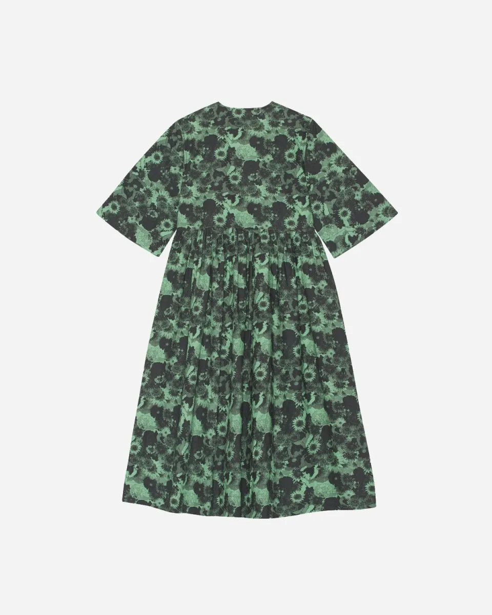 Printed Cotton Midi Wrap Dress - Peapod