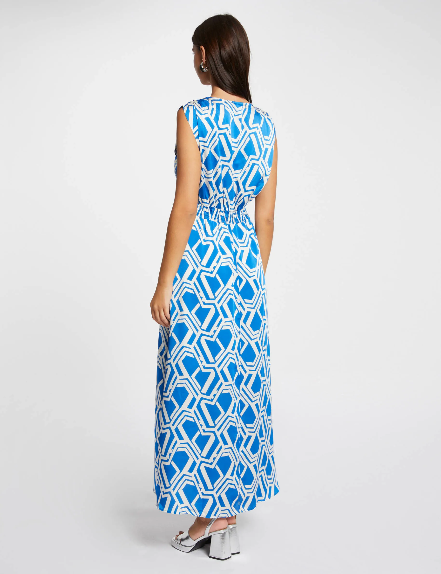 Printed maxi wrap dress multicolored women