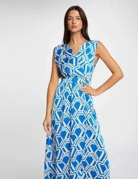 Printed maxi wrap dress multicolored women