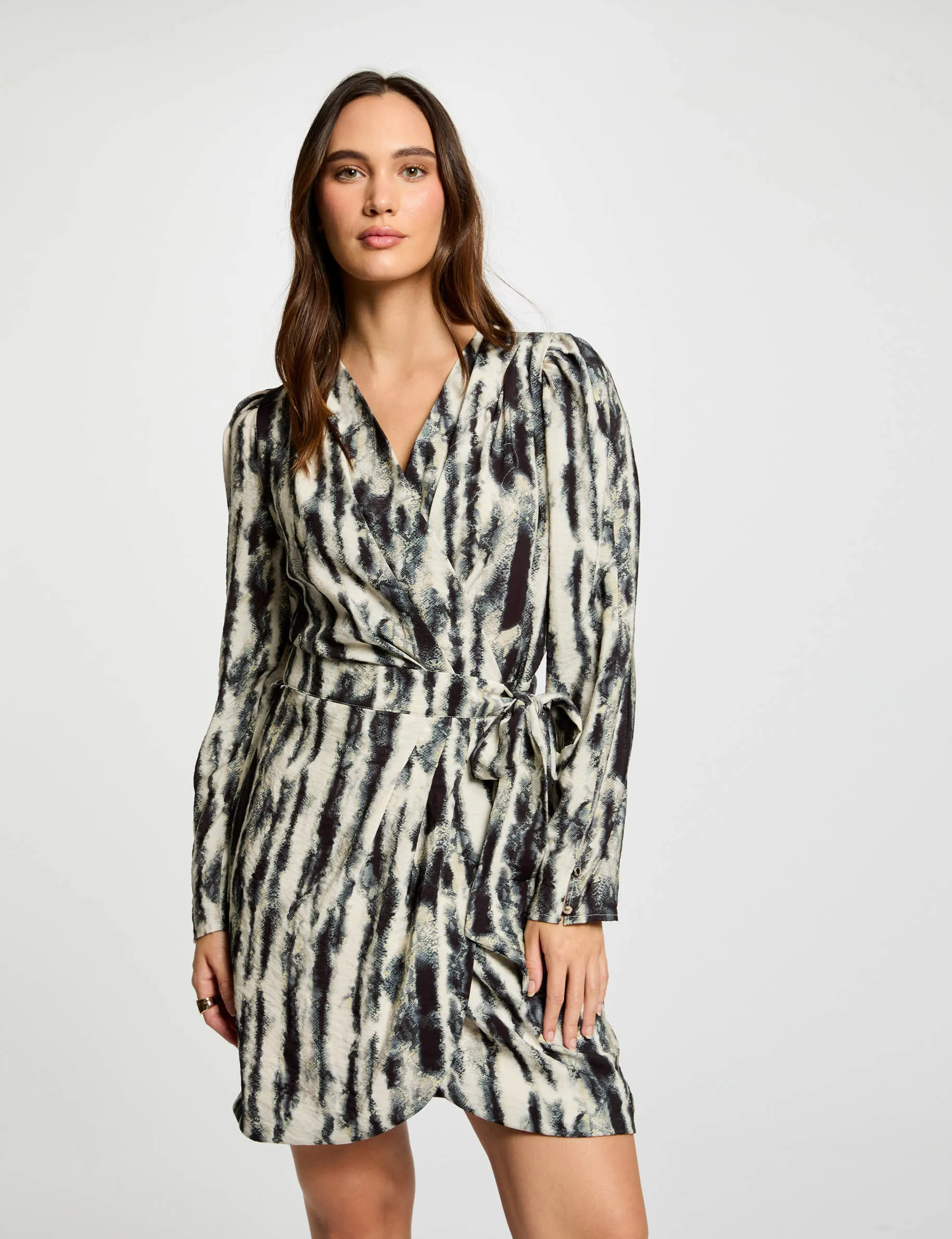 Printed wrap dress multicolored women