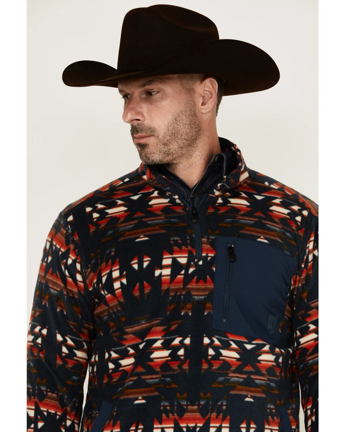 RANK 45® Men's Winston Southwestern Print 1/4 Zip Pullover