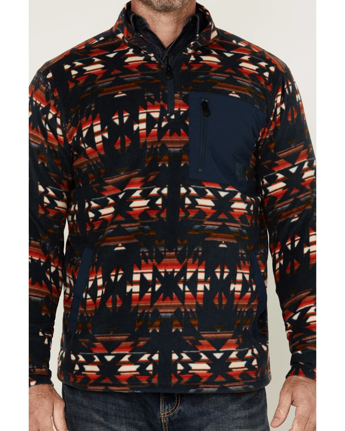 RANK 45® Men's Winston Southwestern Print 1/4 Zip Pullover