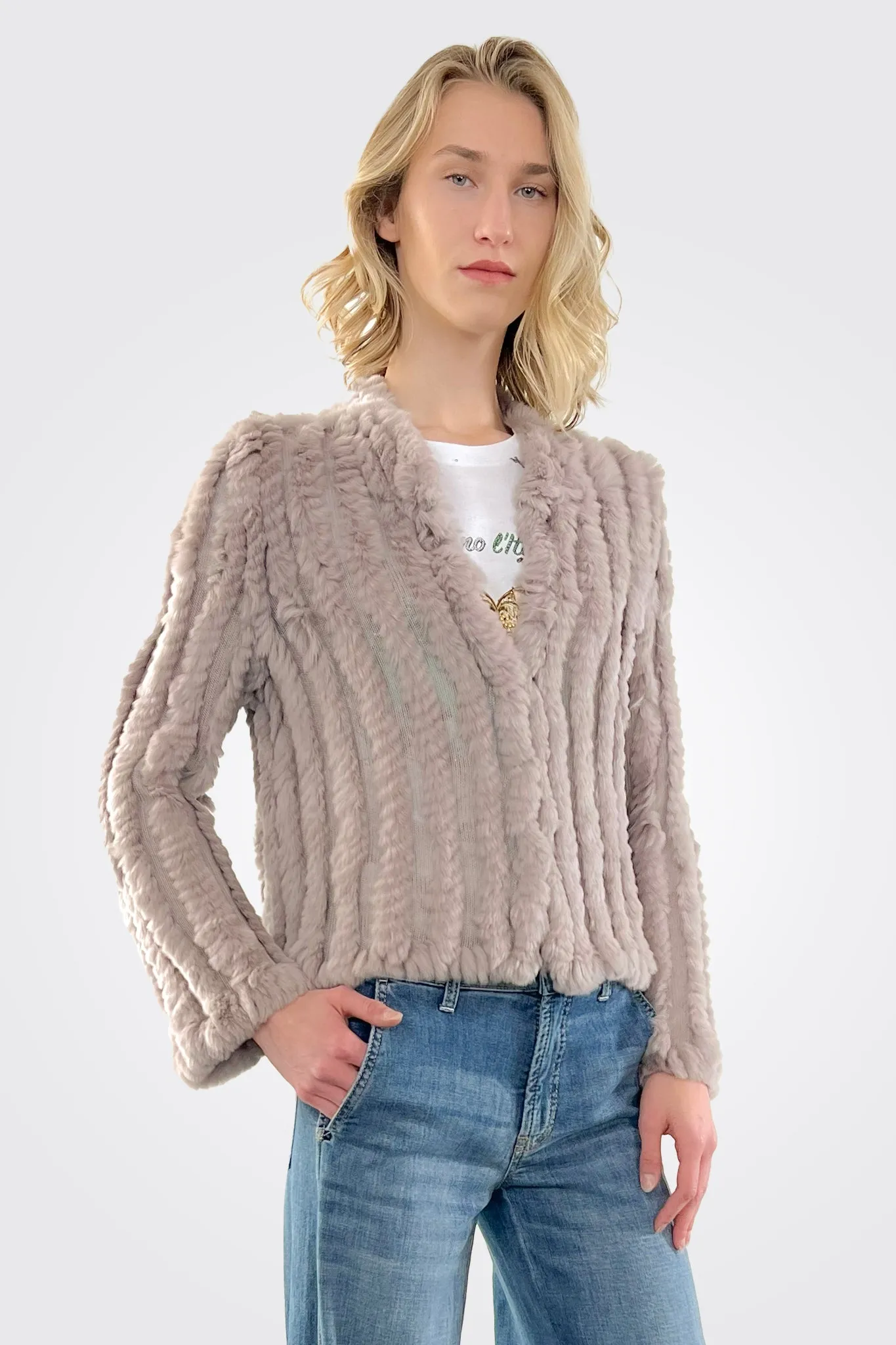 Rosa Fur Jacket - Pewter