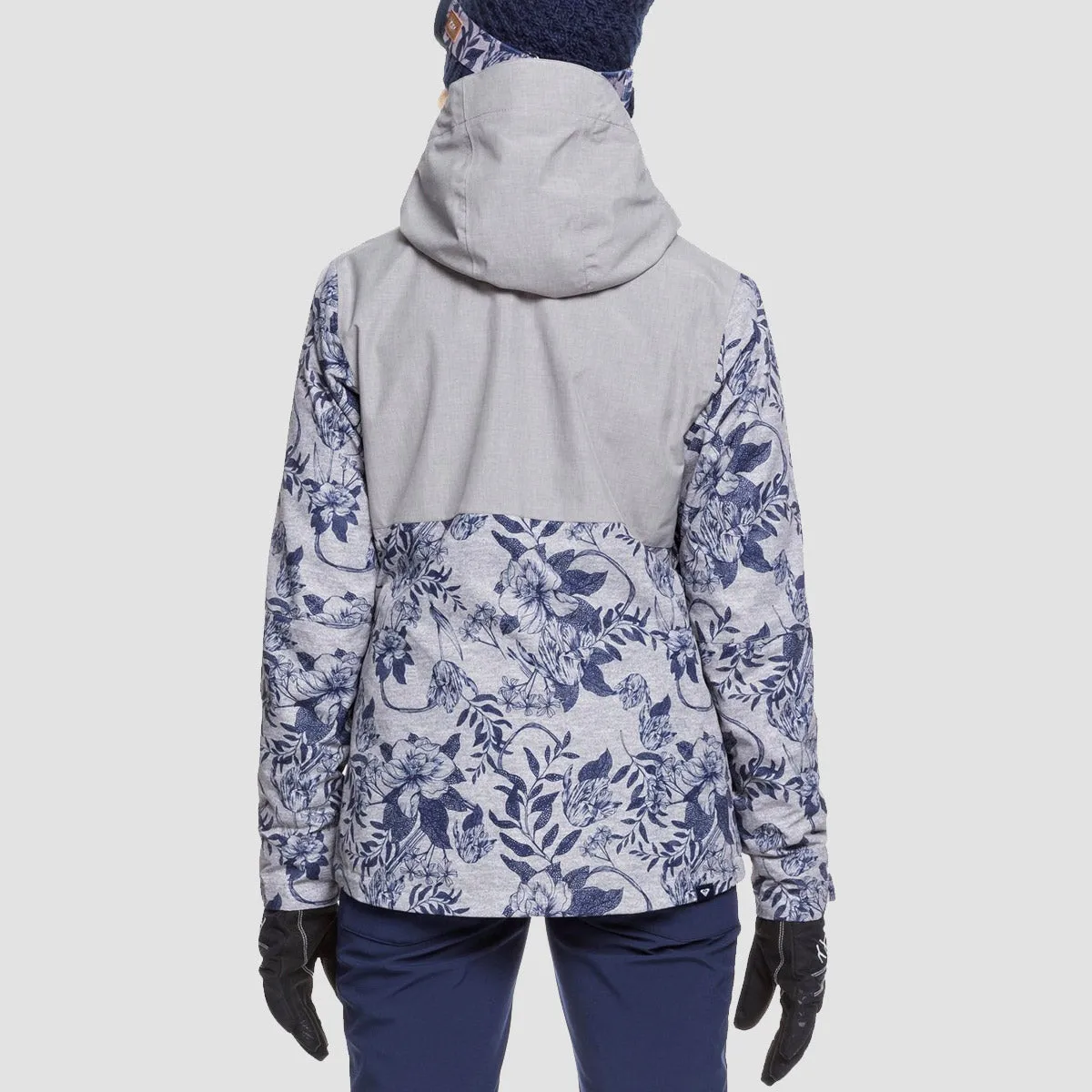 Roxy Jetty 3 in 1 Snow Jacket Heather Grey Botanical Flowers - Womens