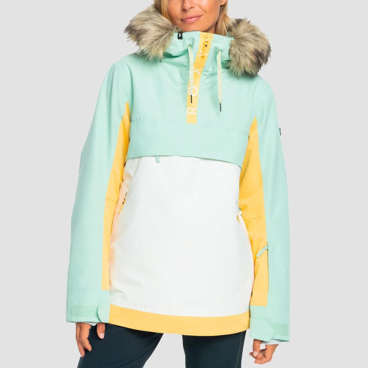 Roxy Shelter 10K Pullover Snow Jacket Cameo Green - Womens