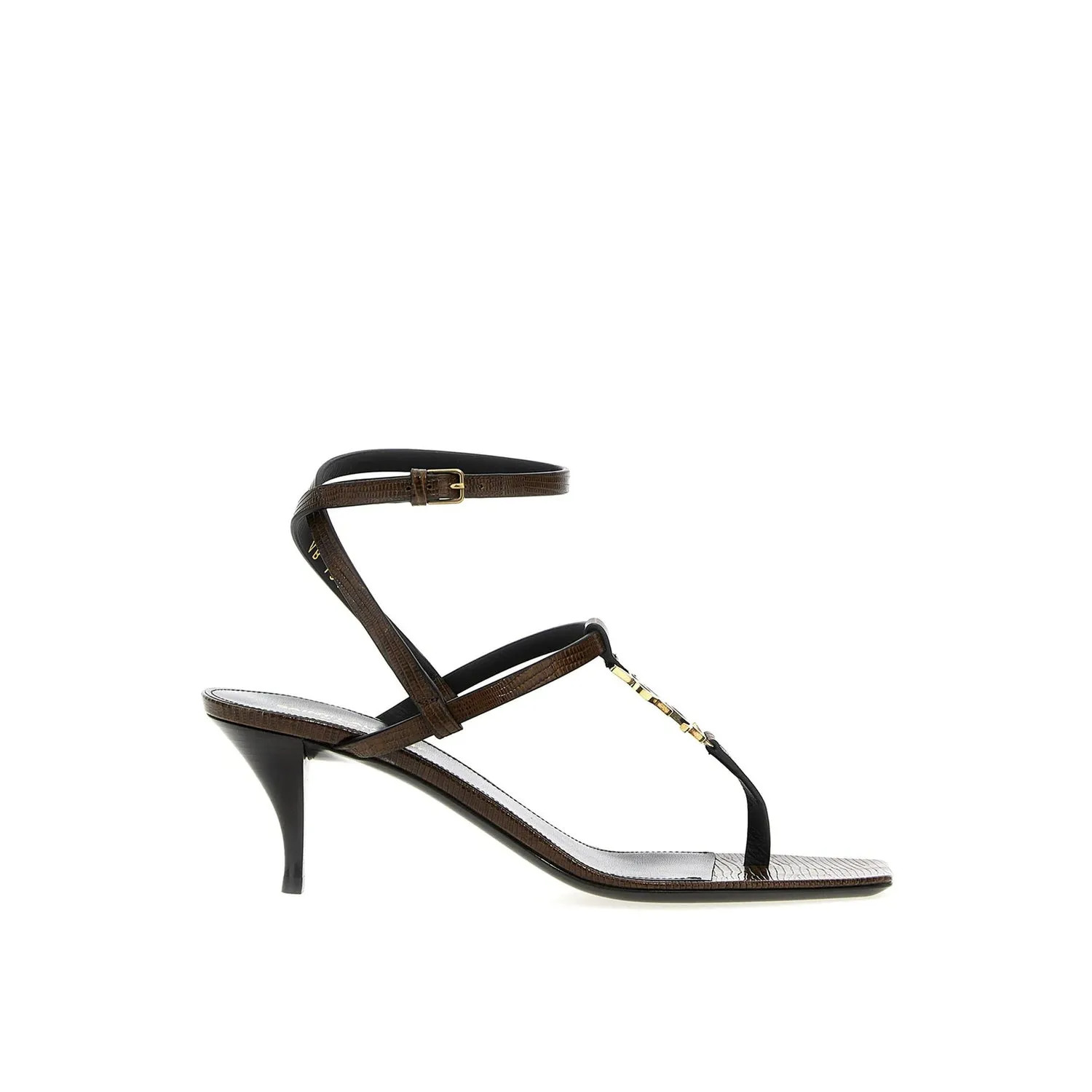 Saint Laurent    Saint Laurent Cassandra Leather Flip Flop Sandals