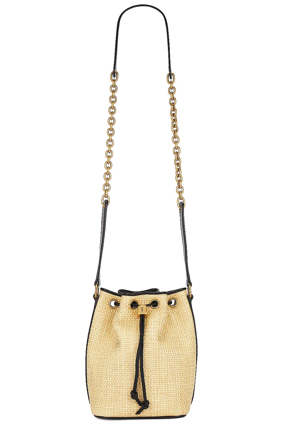 Saint Laurent Seau Raffia Bucket Bag