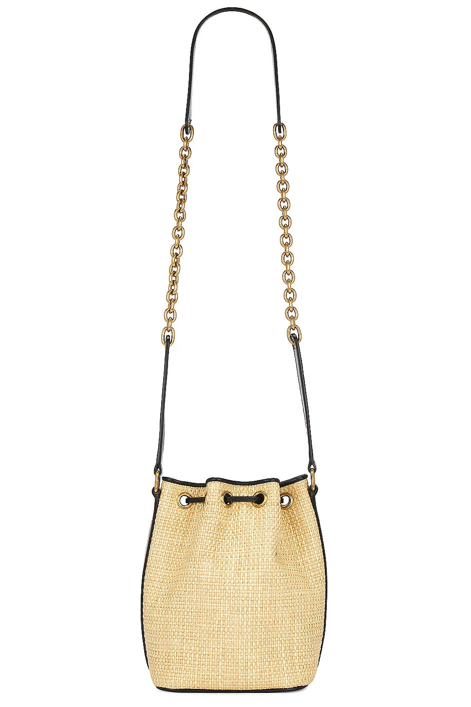 Saint Laurent Seau Raffia Bucket Bag