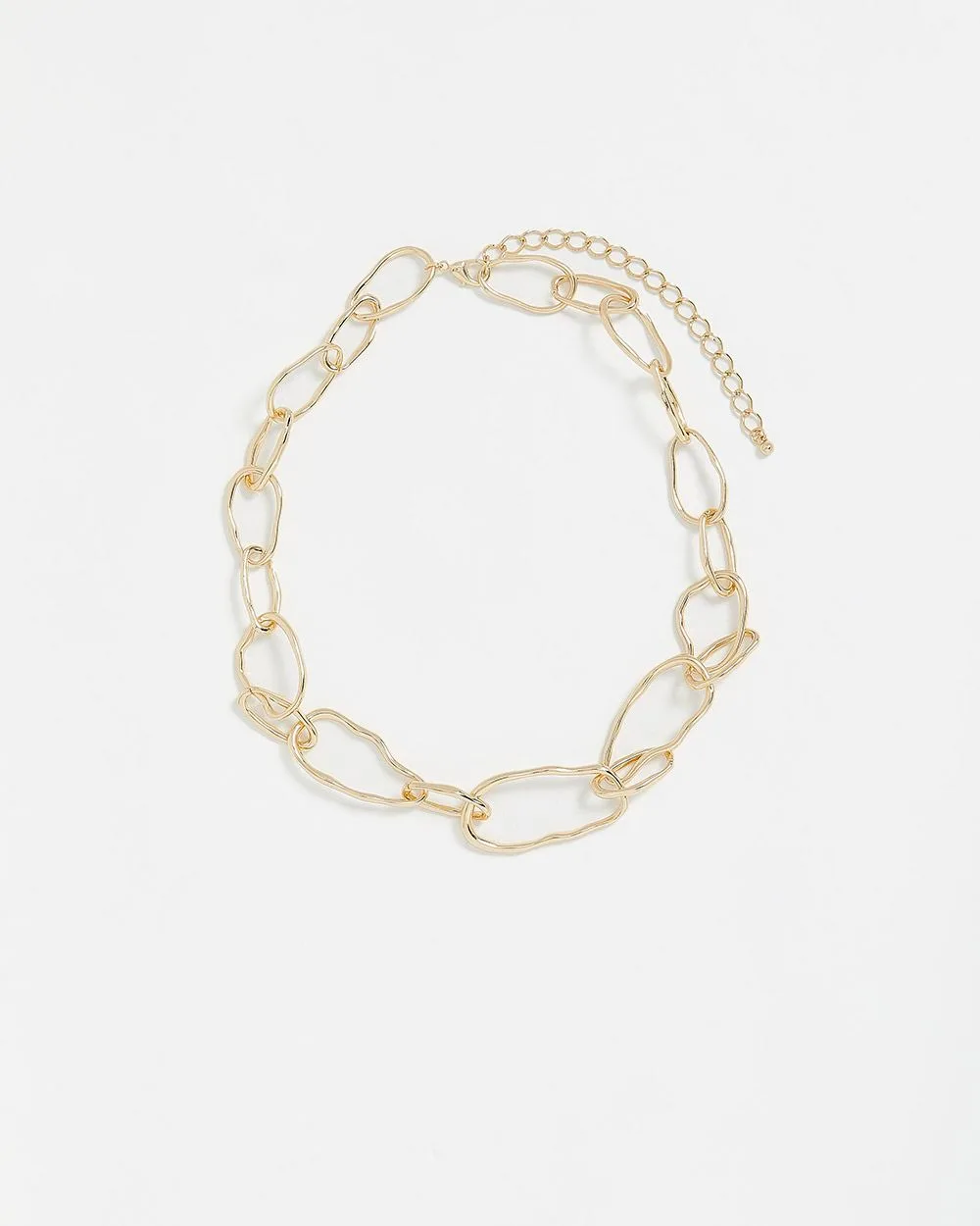 Short Hammered Link Necklace