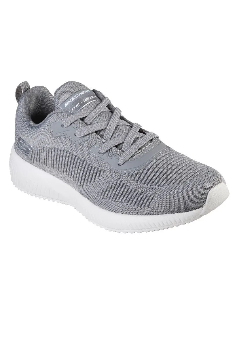 Skechers Squad Lace Up Trainers Gray Mesh