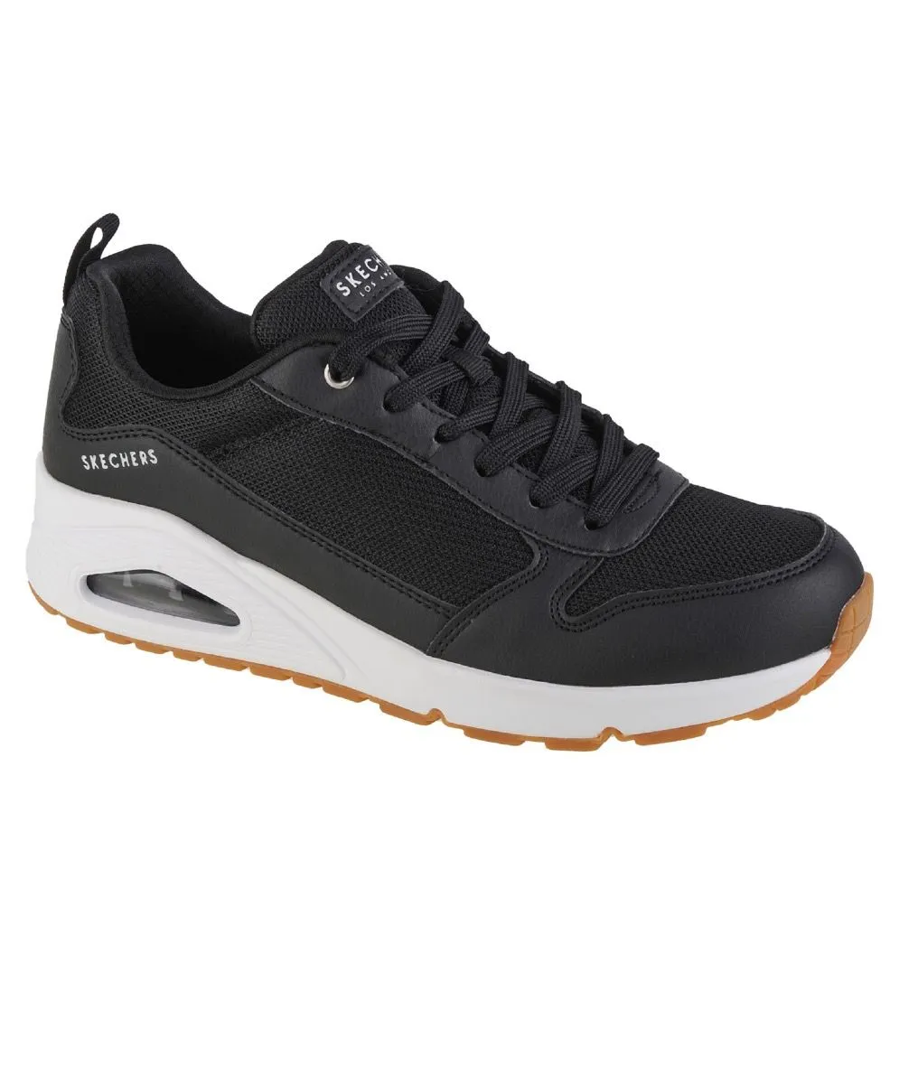 Skechers Uno Stacre Trainers Black Leather