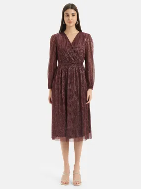 Smocked Wrap Midi Dress