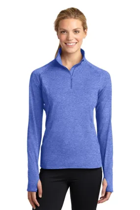 Sport-Tek Ladies Sport-Wick Stretch 1/2-Zip Pullover LST850 True Royal Heather