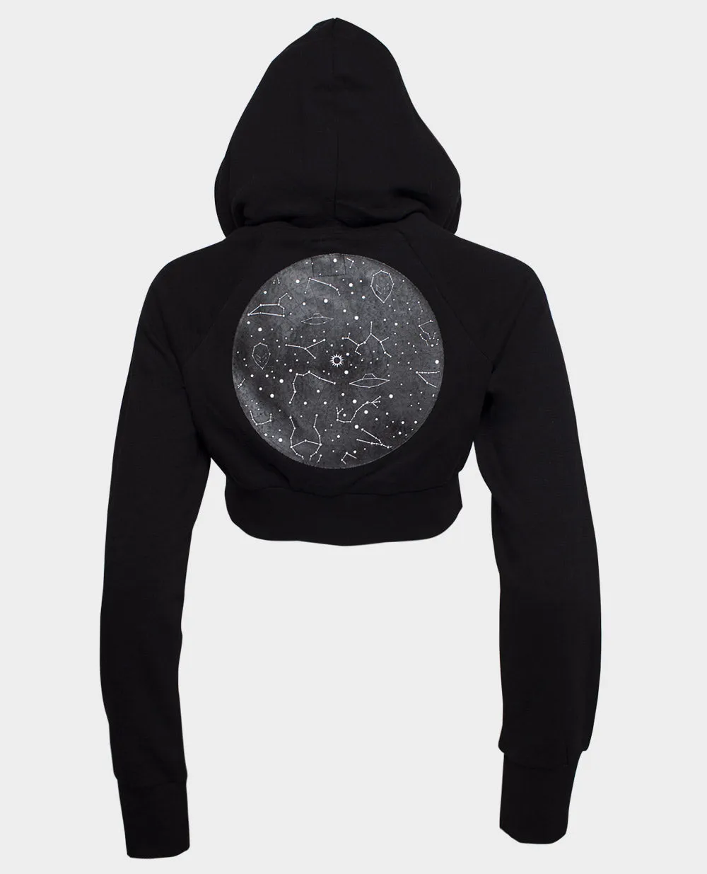 STARGAZER CROP HOODIE BLACK