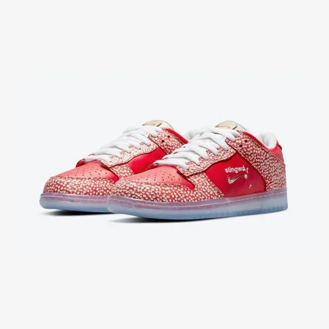 Stingwater x nike dunk low sb (magic mushroom/ university red/ white ice) men us 8-13 dh7650-600