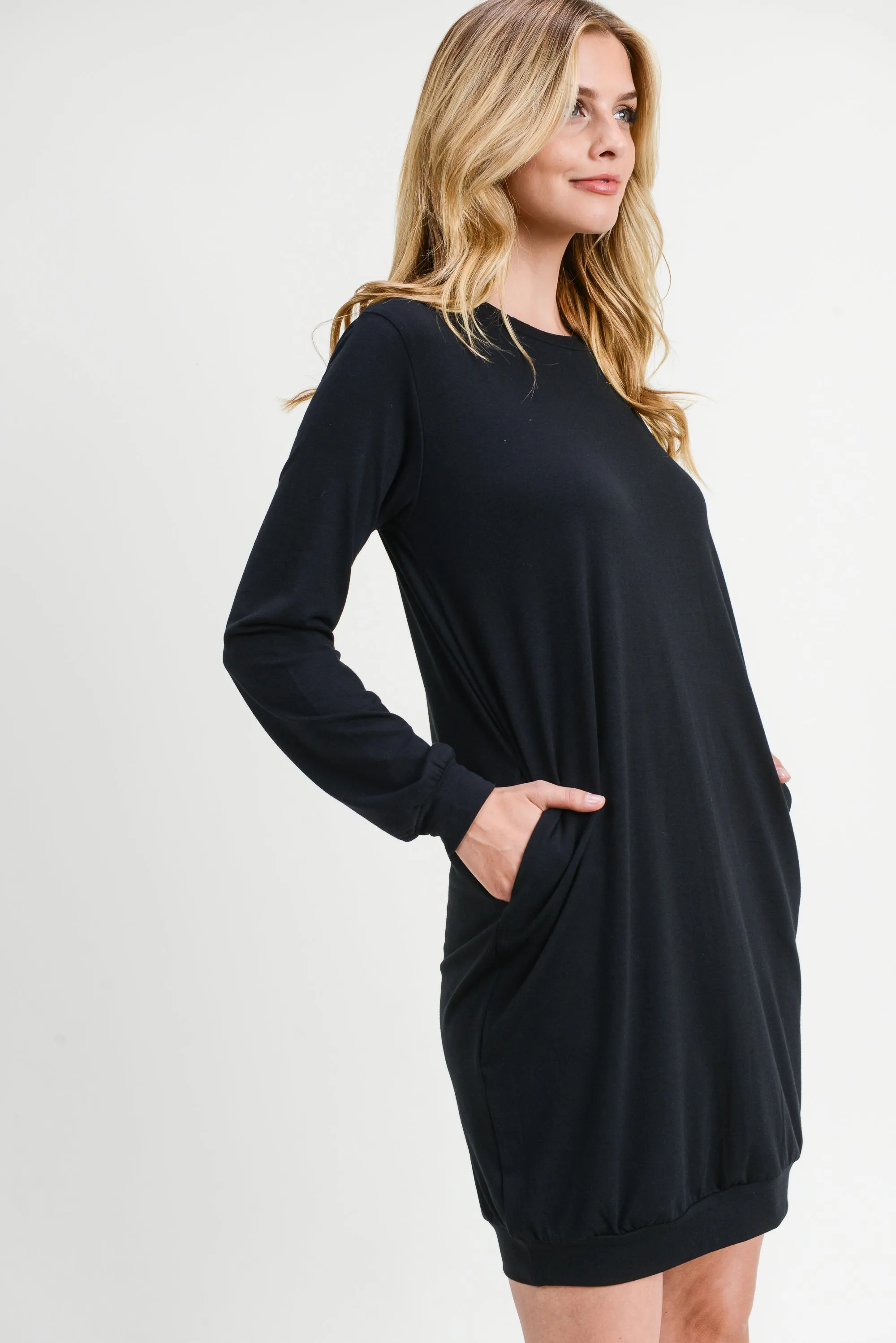 Stylish Solution Long Sleeve Pullover Dress