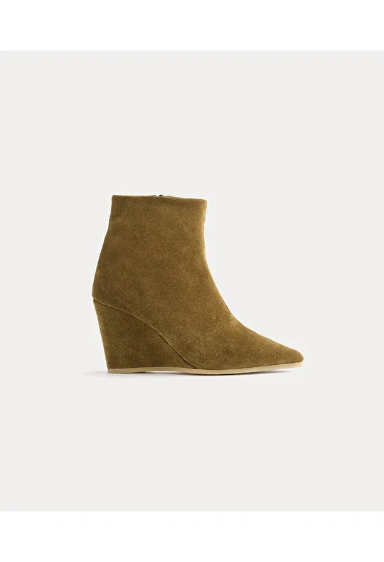 suede ankle boot with a wedge