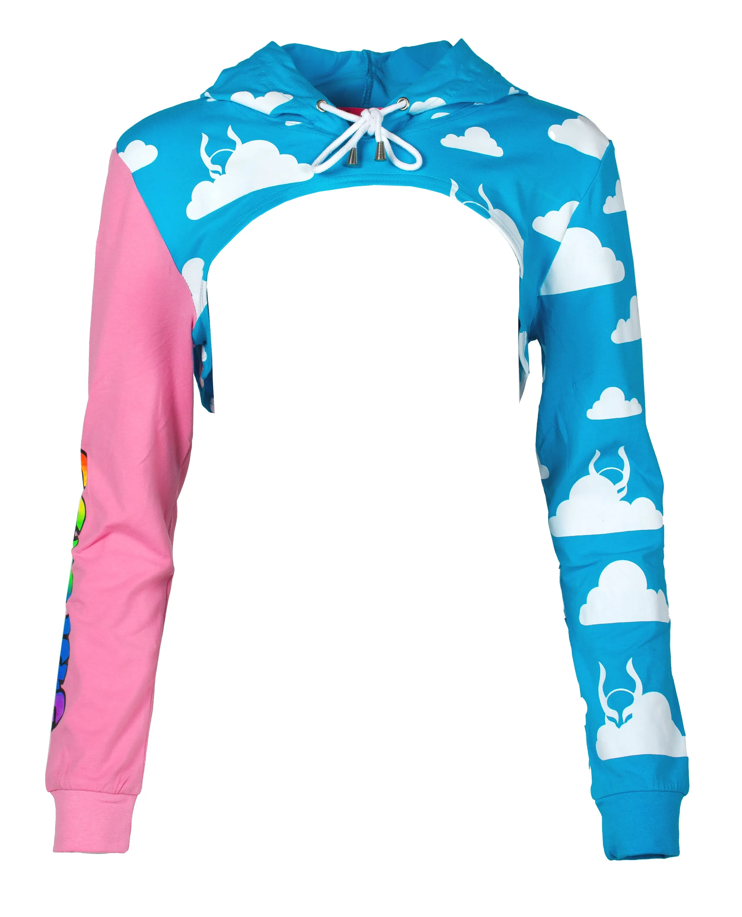 SUPER CROP HOODIE CLOUD PLAI