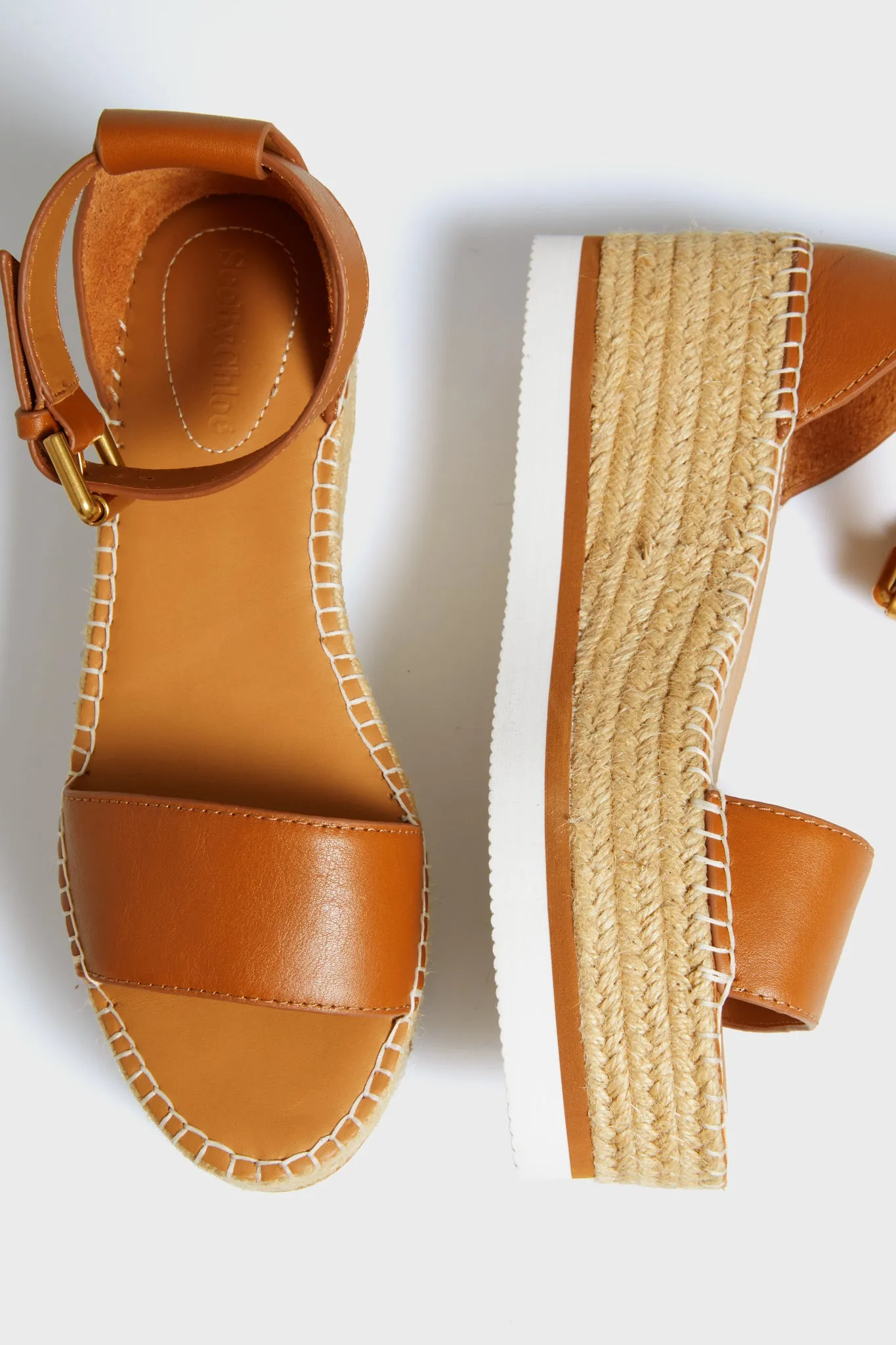 Tan Glyn Leather Espadrille Sandals