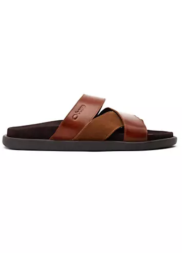 Tan Ponza Slip On Sandals by Base London | Look Again