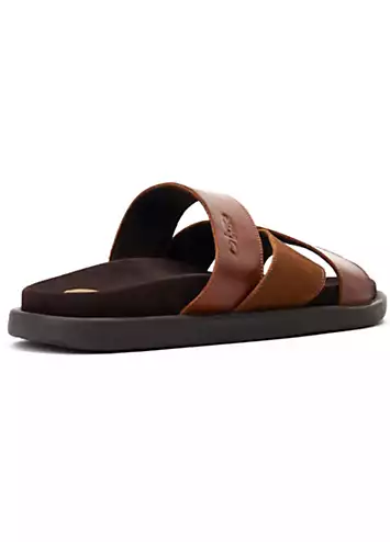 Tan Ponza Slip On Sandals by Base London | Look Again