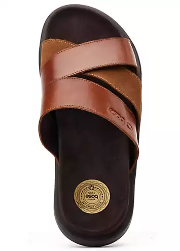 Tan Ponza Slip On Sandals by Base London | Look Again