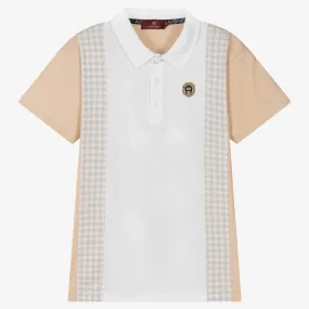 Teen Boys Beige Logo Polo Shirt