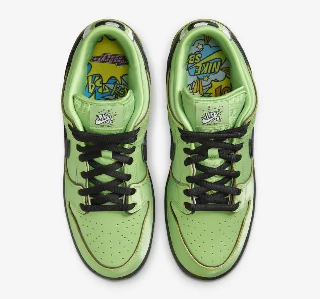 The powerpuff girls x nike sb dunk low buttercup