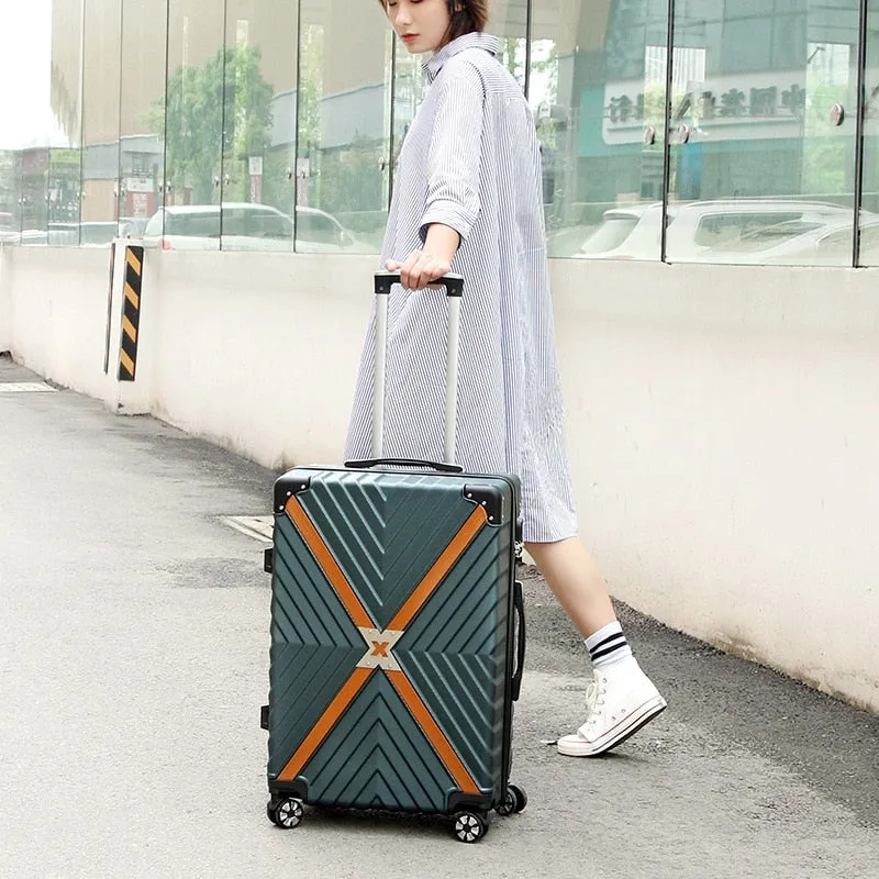 Unisex 20 22 28-inch Password Rolling Luggage Travel Trolley Suitcase