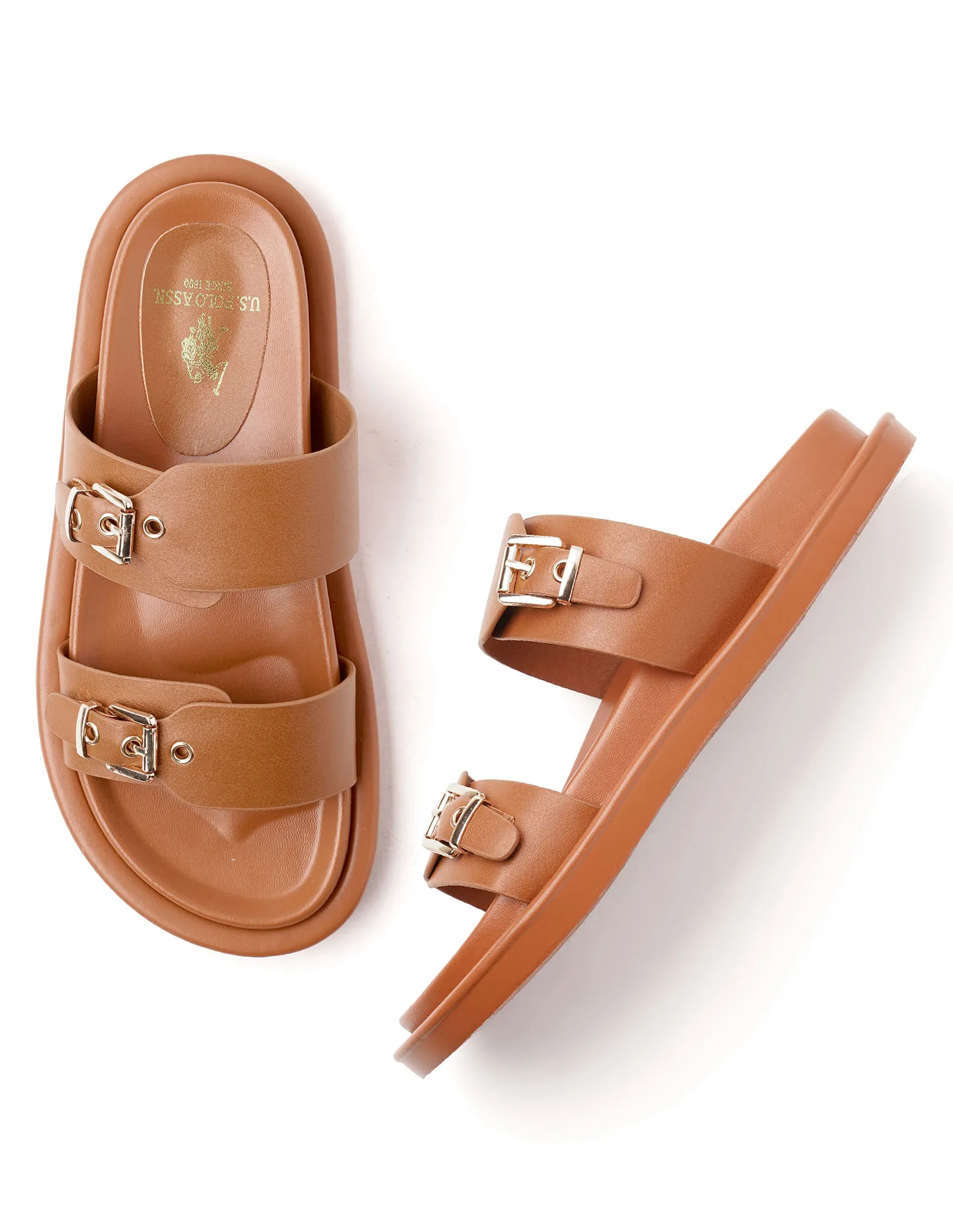 U.S. Polo Assn. Open Toe Buckle Detail Danila Sandals