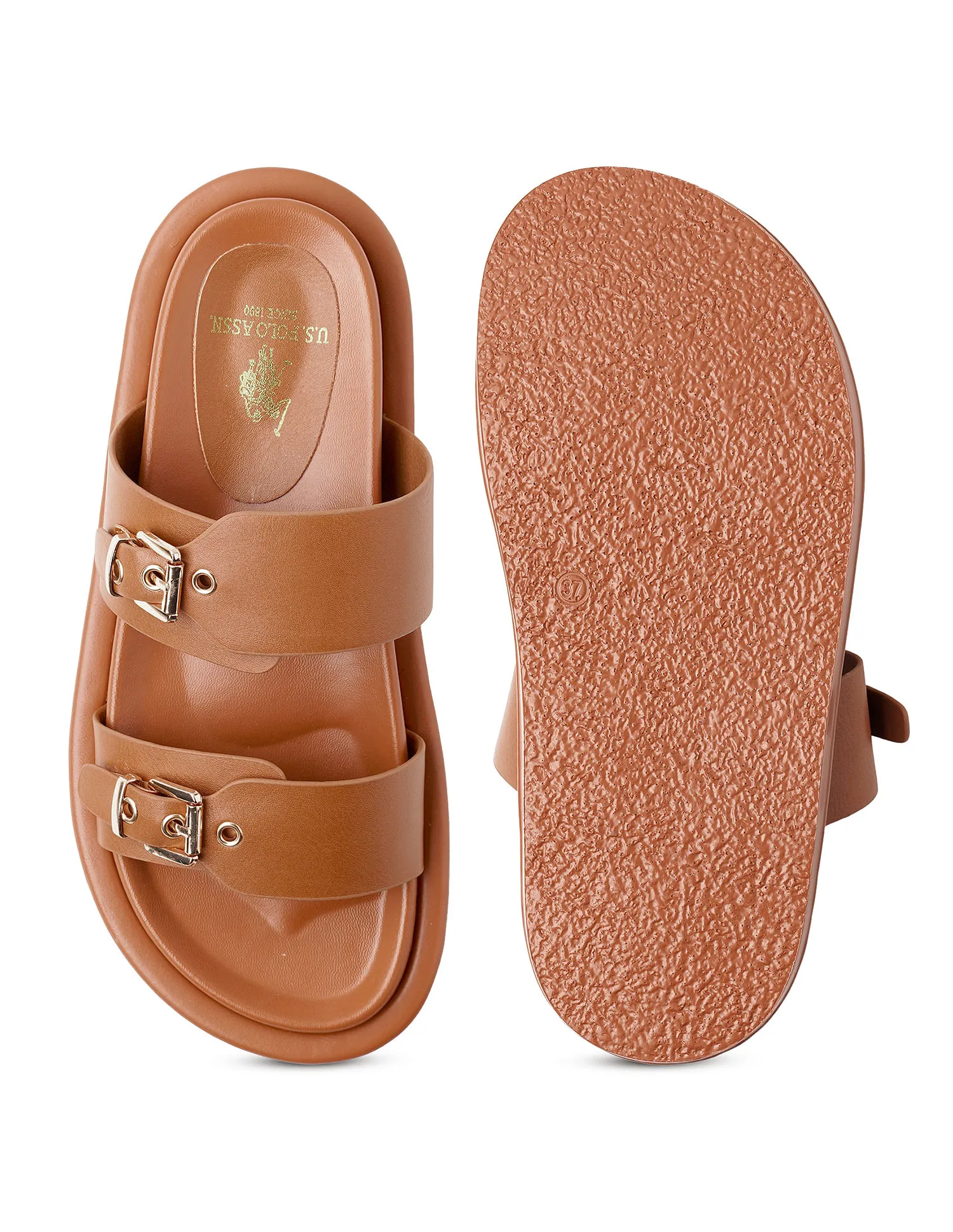 U.S. Polo Assn. Open Toe Buckle Detail Danila Sandals