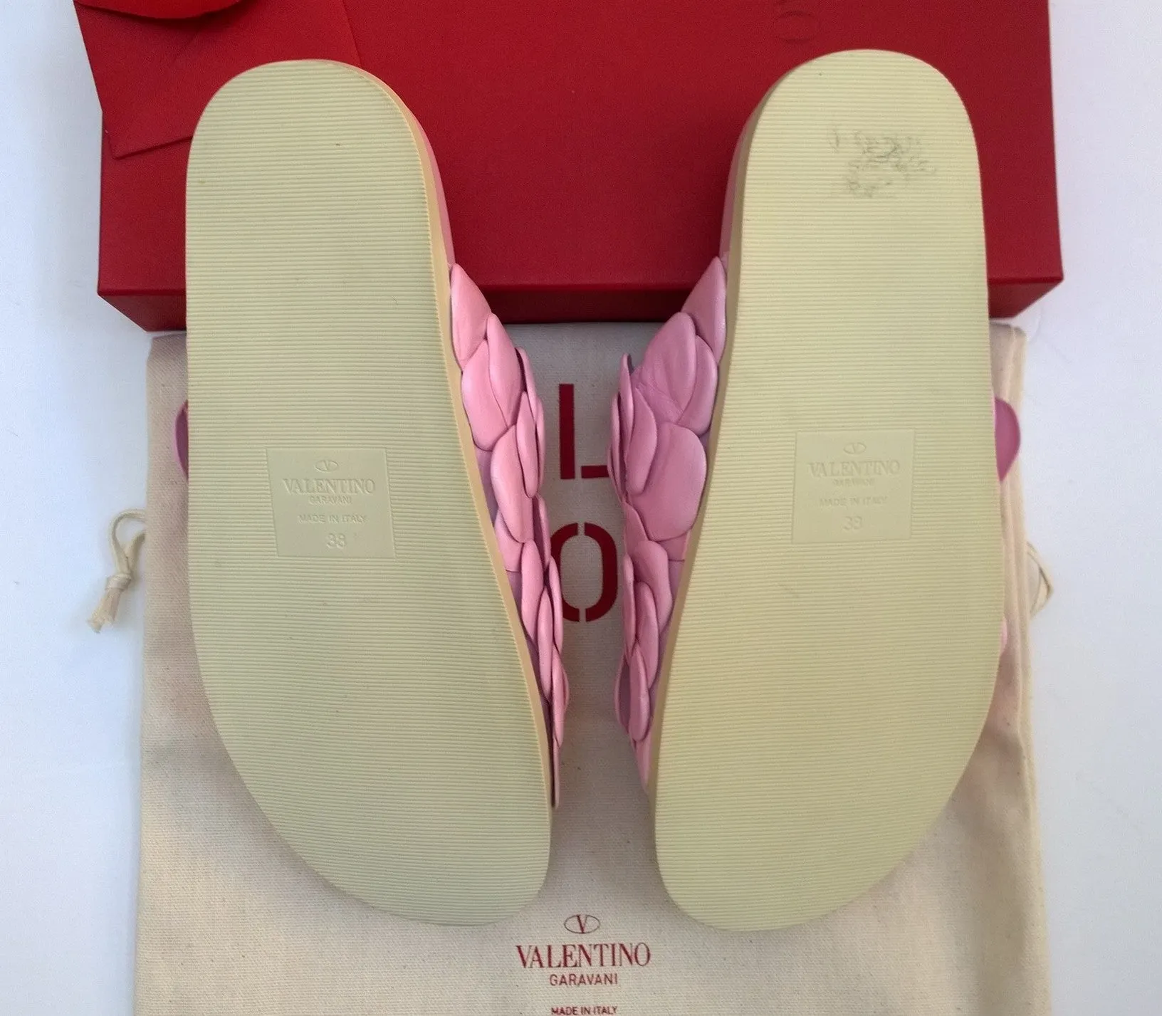 Valentino Garavani Atelier 03 Rose Edition Rosa Flower Petals Slides Sandals