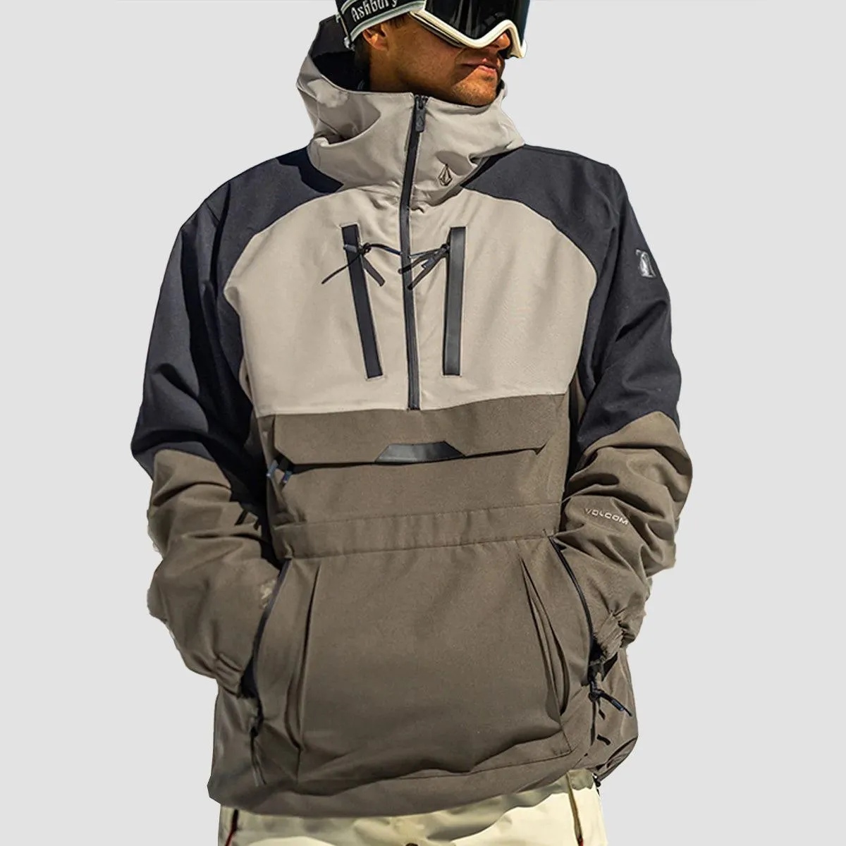 Volcom Brighton Pullover Snow Jacket Dark Khaki