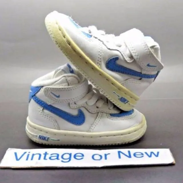 Vtg nike air force 1 mid white university blue td 2003 sz 4c