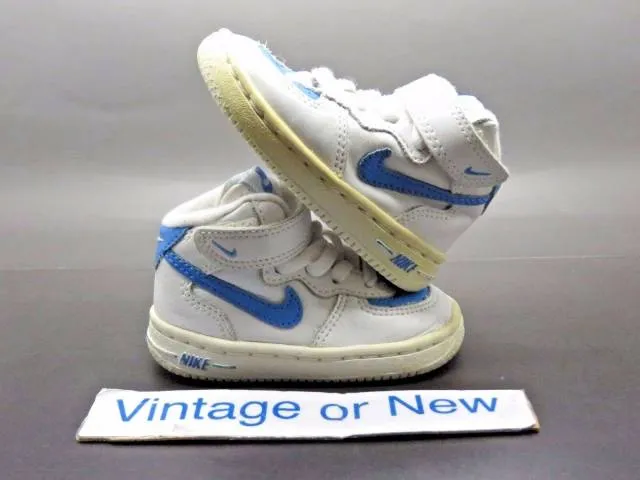 Vtg nike air force 1 mid white university blue td 2003 sz 4c