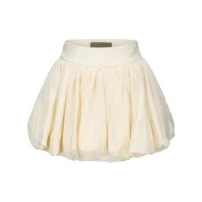 White Puff Bud Skirt-