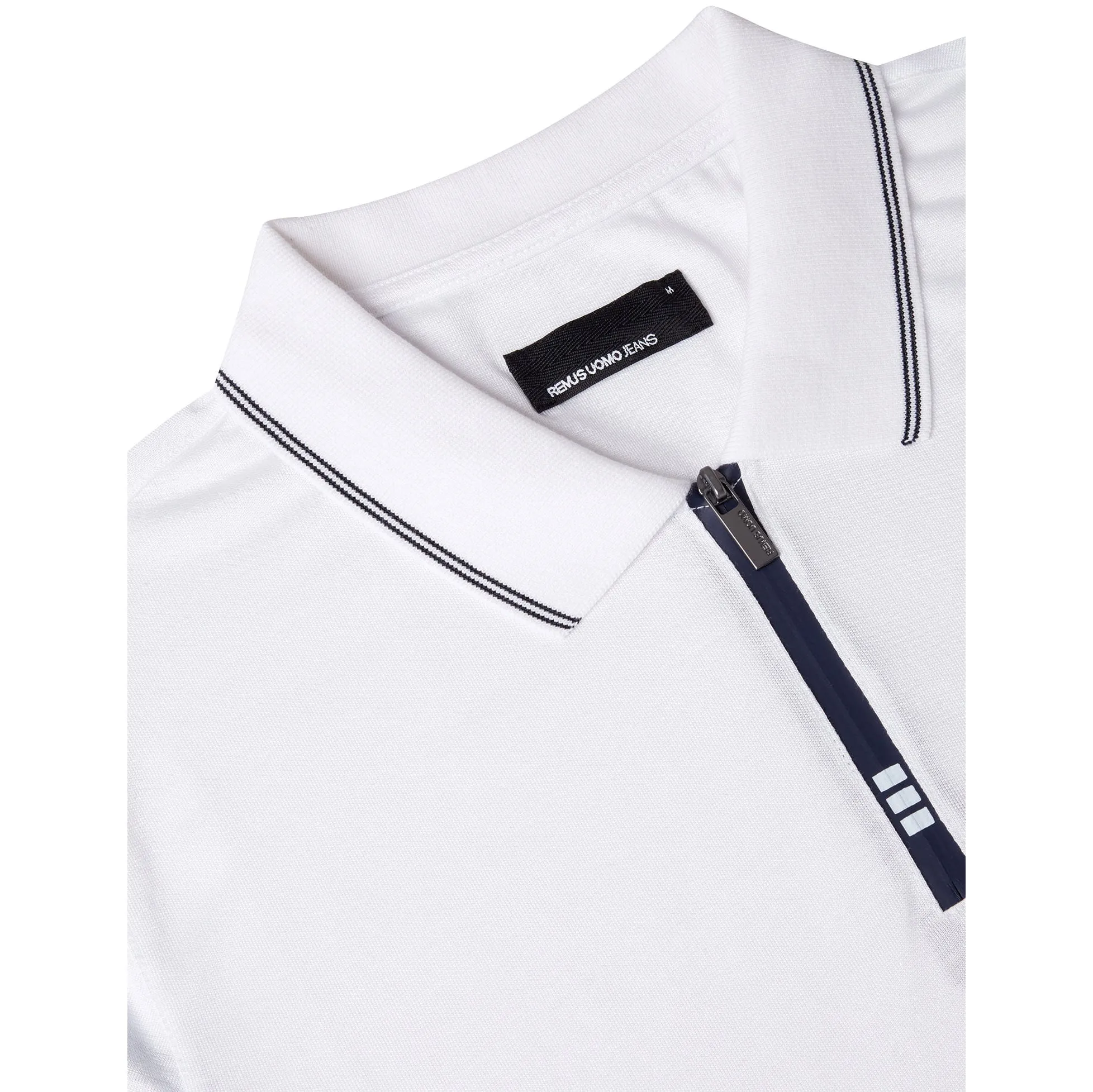 White Short Sleeve Knit Polo