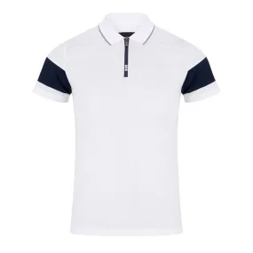 White Short Sleeve Knit Polo