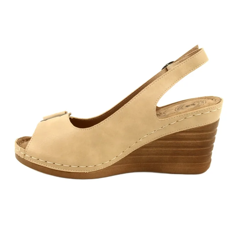 Women's Sandals On Wedge Jezzi Evento 22SD98-4544 Beige