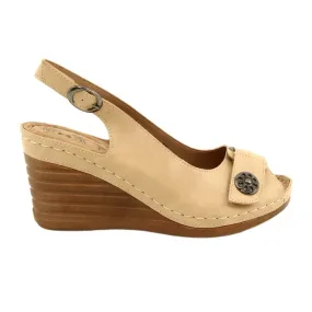 Women's Sandals On Wedge Jezzi Evento 22SD98-4544 Beige