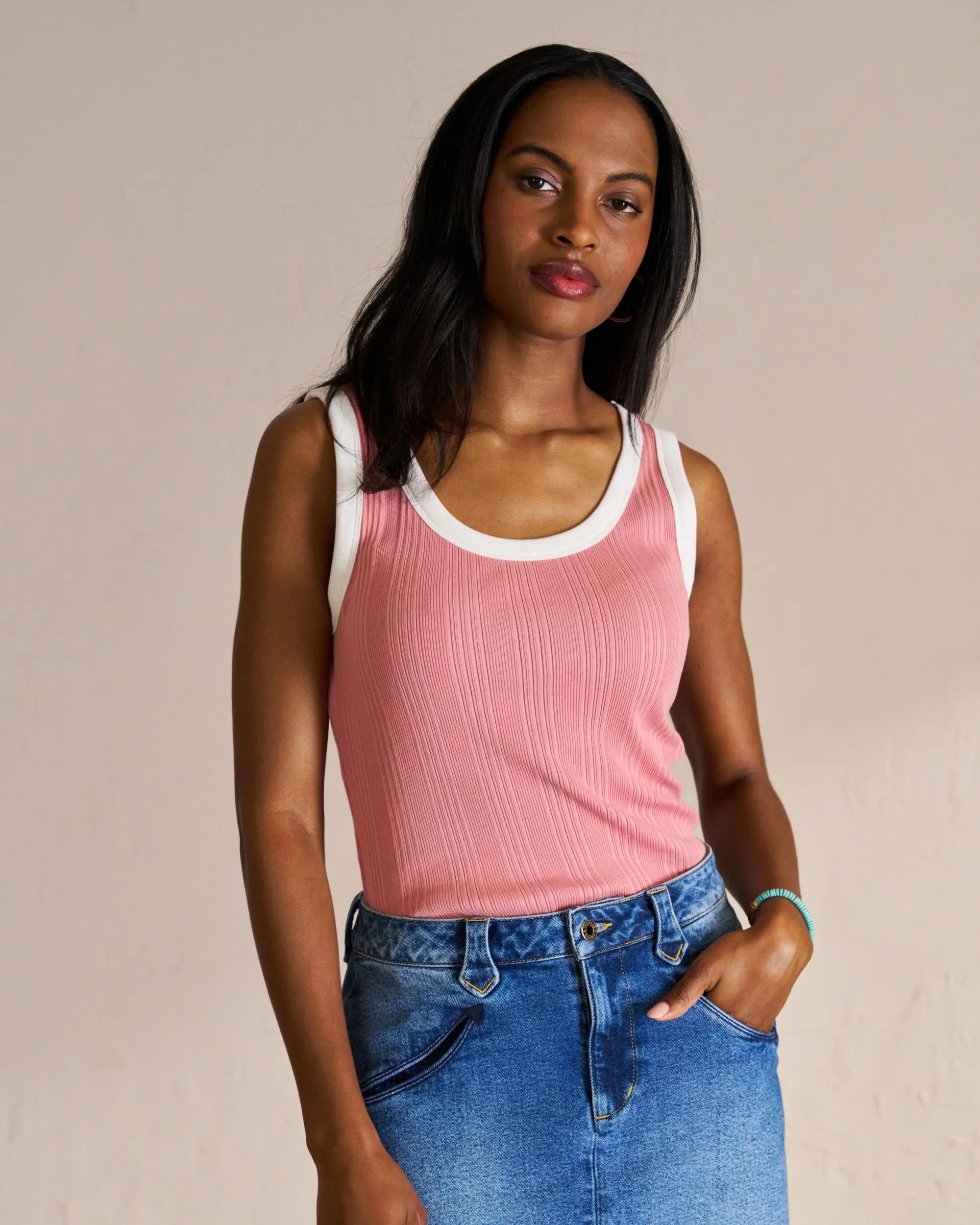 Women's Scoop Neck Ribbed Tank