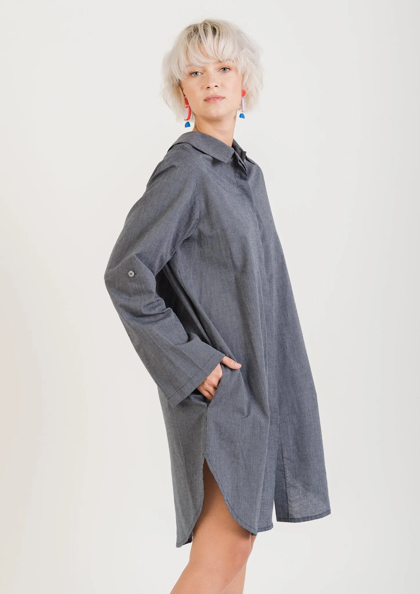 Wrap SEIS OPEN RI + Hemp SHIRT DRESS