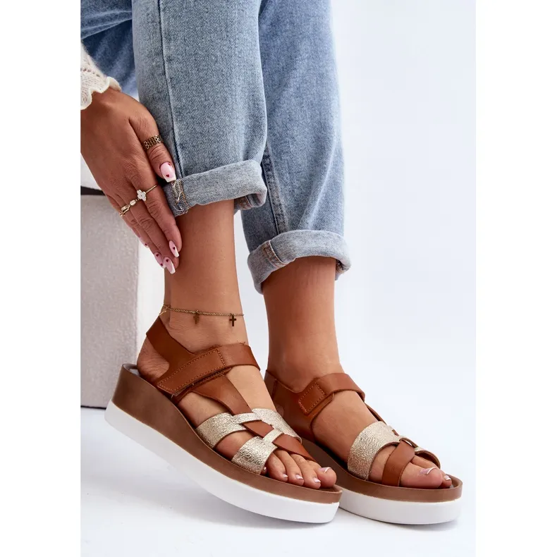 Zazoo 40397 Women's Leather Sandals on the Platform, Brown